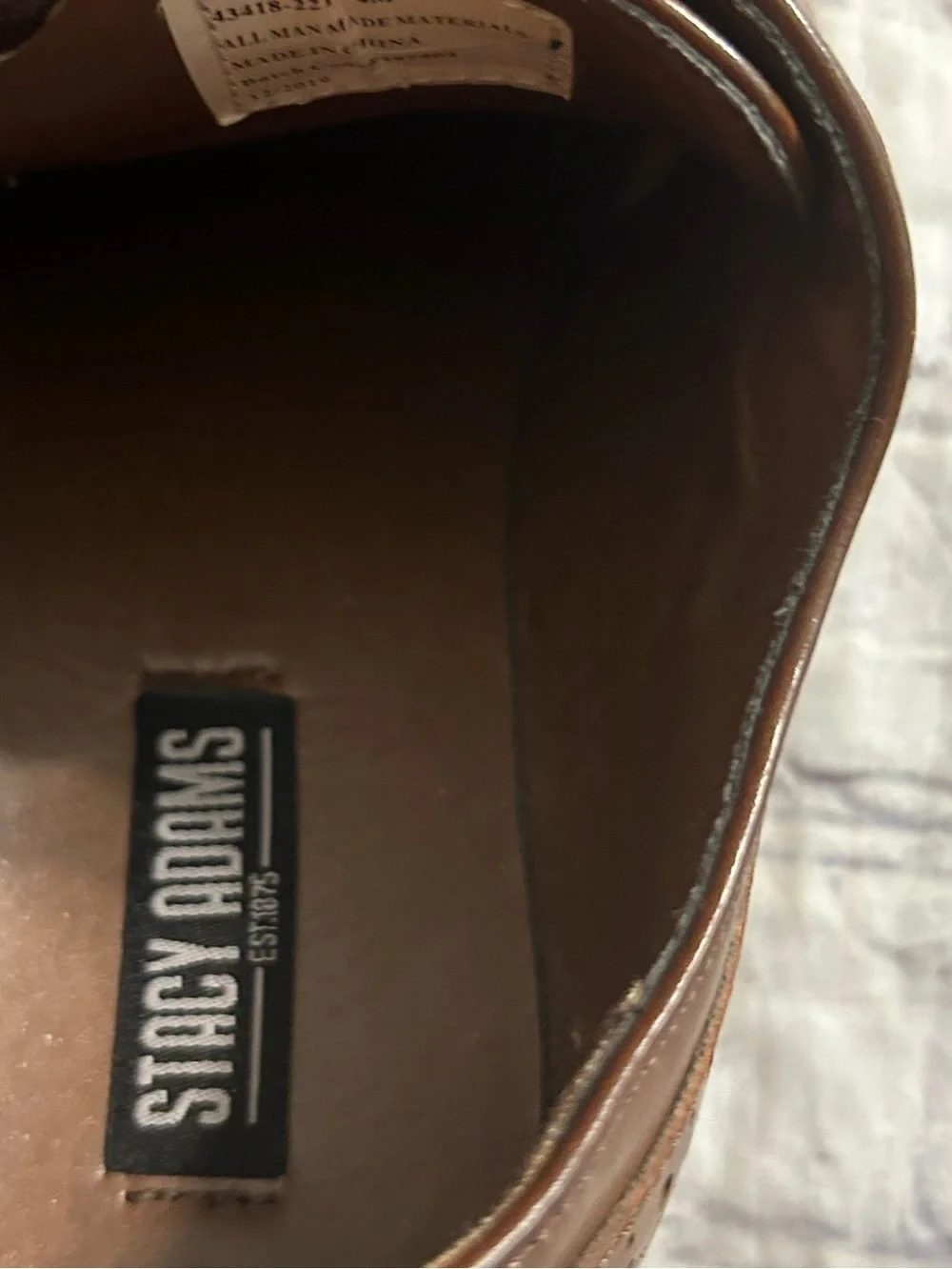 STACY ADAMS DICKINSON CAP TOE OXFORDS BROQUE COGNAC COLOR DRESS SHOES YOUTH 4M